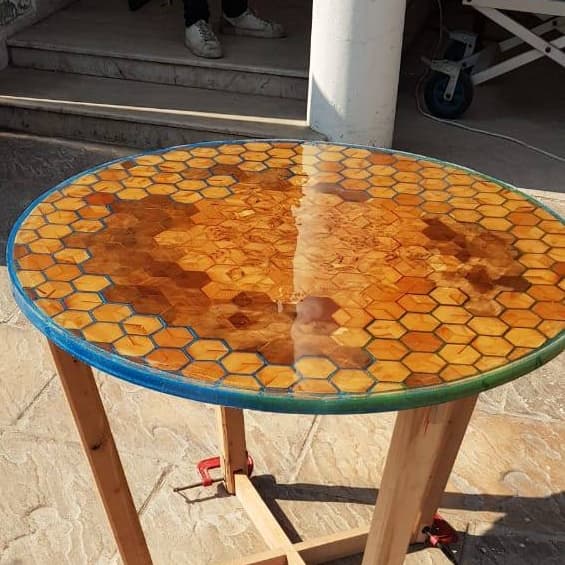 Living Table , Combination Of Diyar & Red Marrandi Wood.